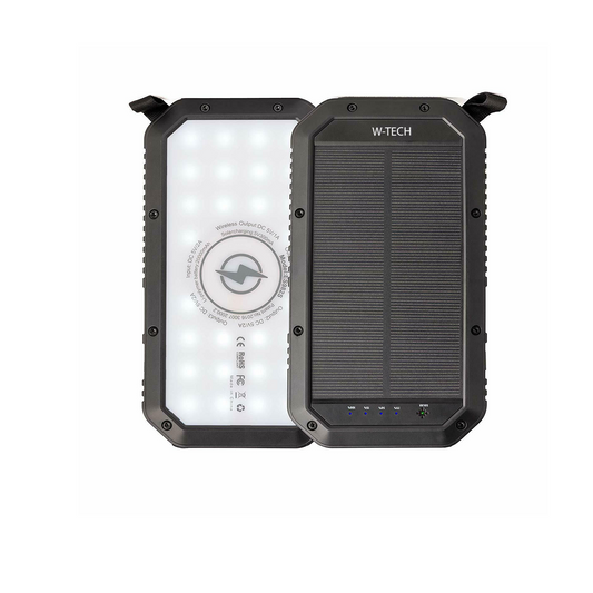 W-TECH 20000mAh Wireless Charging Solar Power Bank