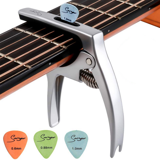 Guitar Capo 3in1 Aircraft-Grade Aluminum Acoustic & Electric Guitars with 3picks